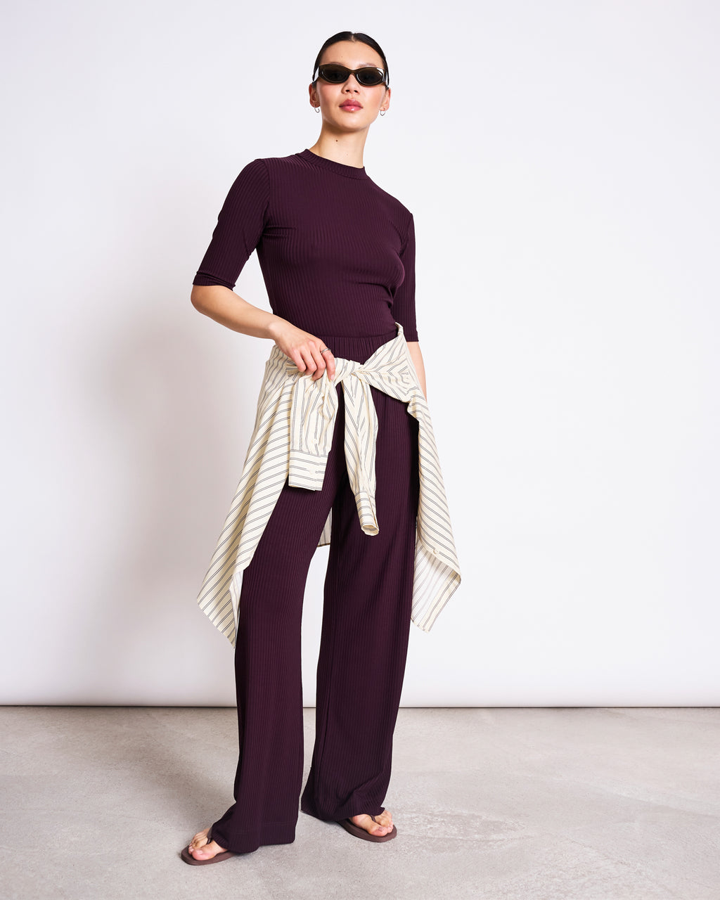 TENCEL™ LYOCELL RIB T-SHIRT NINA CHERRY LACQUER – JAN 'N JUNE