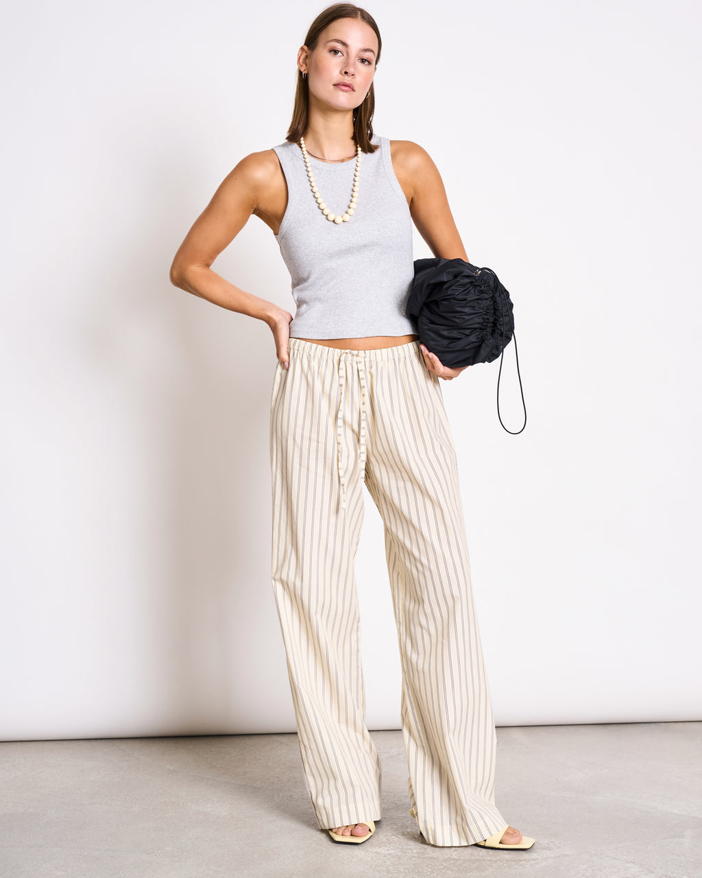 ORGANIC COTTON TANK TOP PORTO LIGHT GREY GOTS