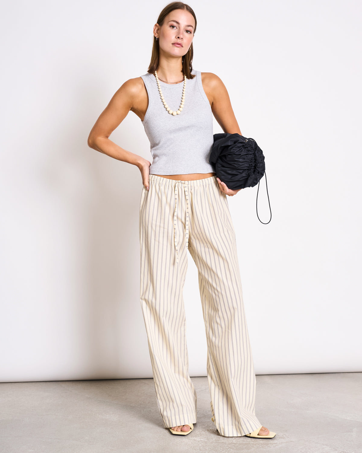 ORGANIC COTTON TANK TOP PORTO LIGHT GREY GOTS