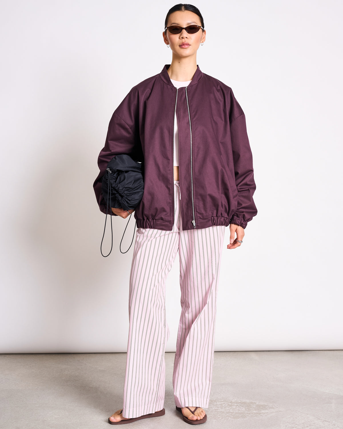 OVERSIZED BLOUSON TANARO CHERRY LACQUER