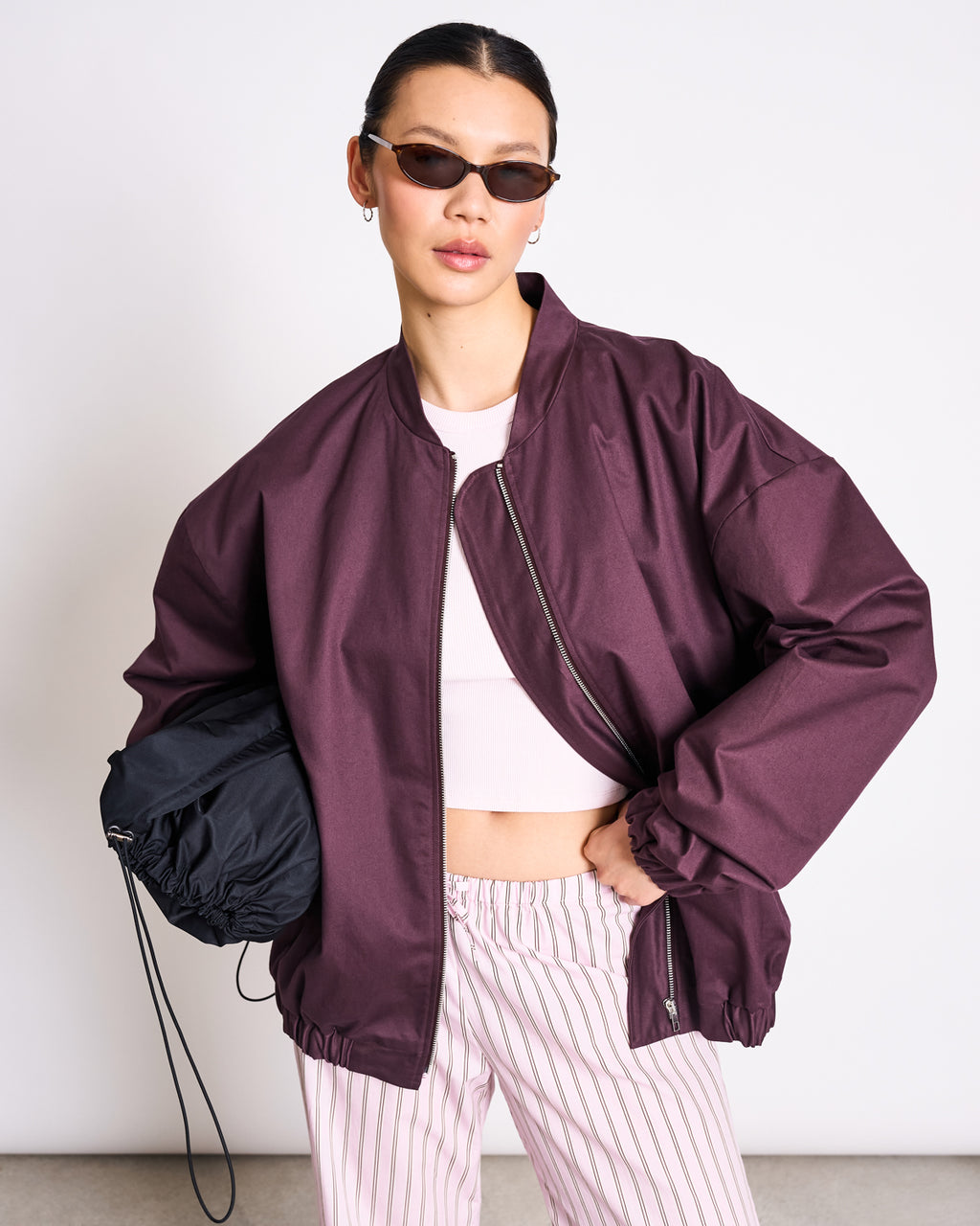 OVERSIZED BLOUSON TANARO CHERRY LACQUER