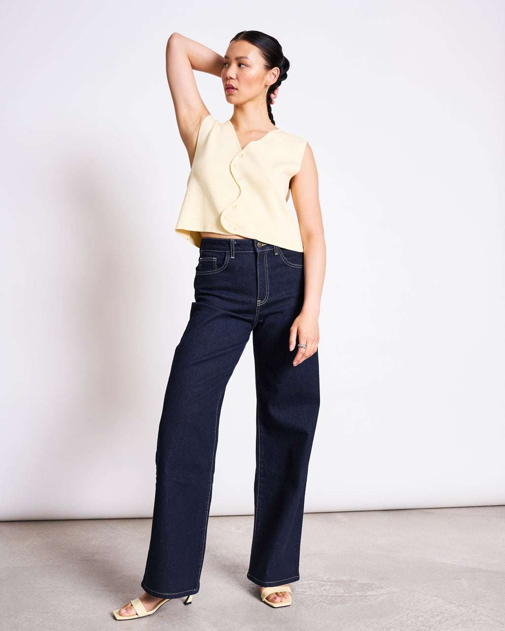 WIDE LEG JEANS TACNA DARK BLUE DENIM GOTS Pants jan-n-june 2