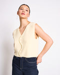 WAVY KNIT VEST CORYL BUTTERMILK GOTS Cardigan jan-n-june 1