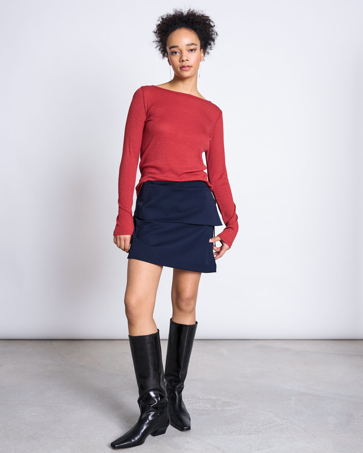 MERINOWOOL RIB LONGSLEEVE TILLA MID RED Longsleeve jan-n-june 1