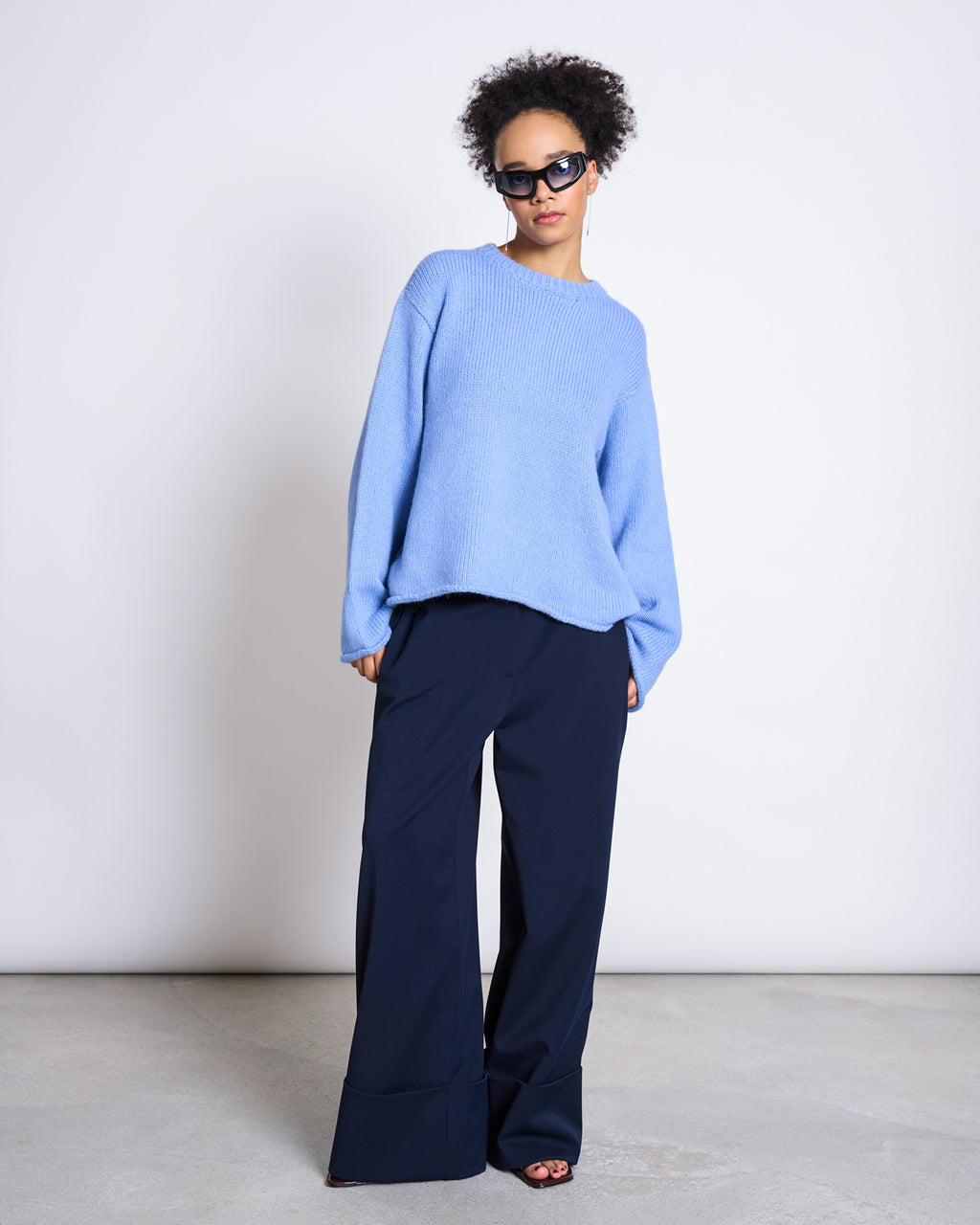 OVERSIZED ALPACA MIX JUMPER WOOLY SONA MID BLUE Sweater jan-n-june 3