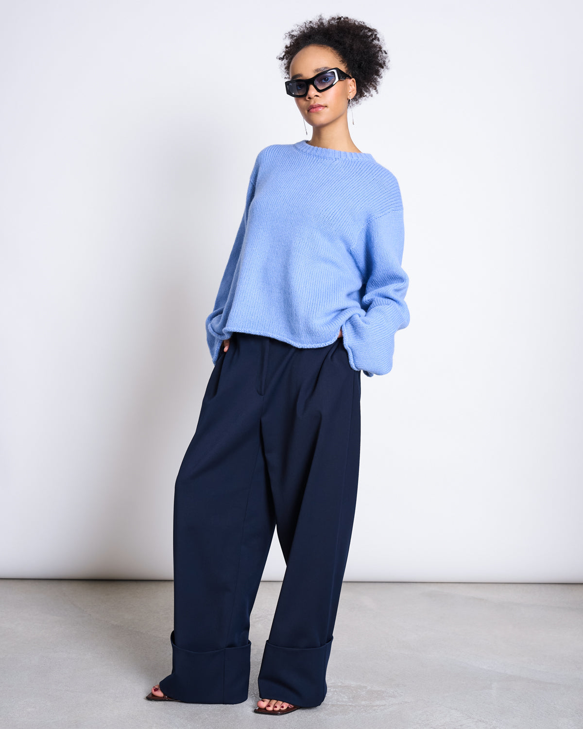 OVERSIZED ALPACA MIX JUMPER WOOLY SONA MID BLUE Sweater jan-n-june 1