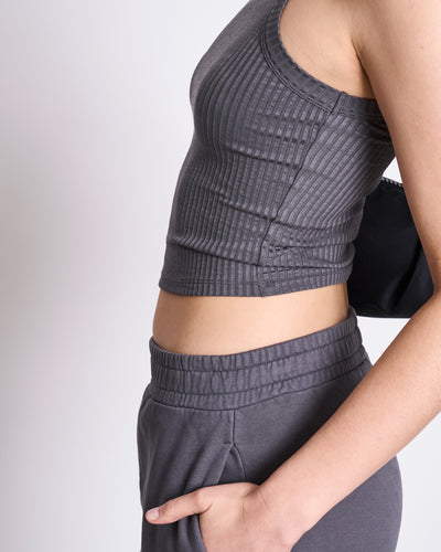 LYOCELL RIB TANK TOP PORTO DARK GREY