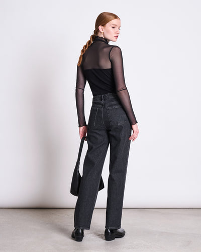 MESH TURTLENECK PLUIE BLACK