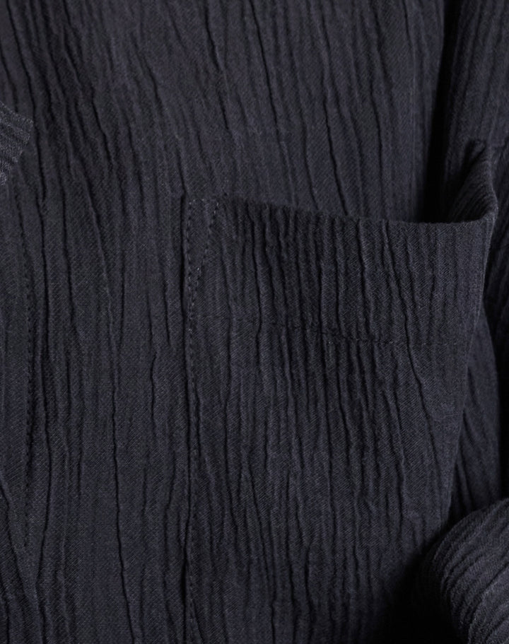 crinklecrinklecrinkle cotton beannagジレ黒 Crinkle Black - Linens By The Sea