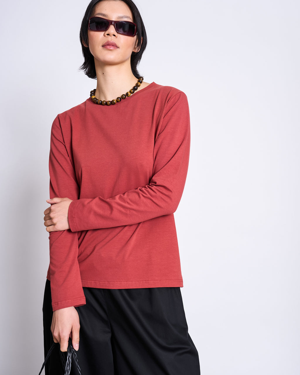 BRUSHED LONGSLEEVE BOY MID RED GOTS Longsleeve jan-n-june 1