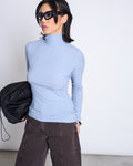 TENCEL™ LYOCELL RIB TURTLENECK MIO MID BLUE Longsleeve jan-n-june 1