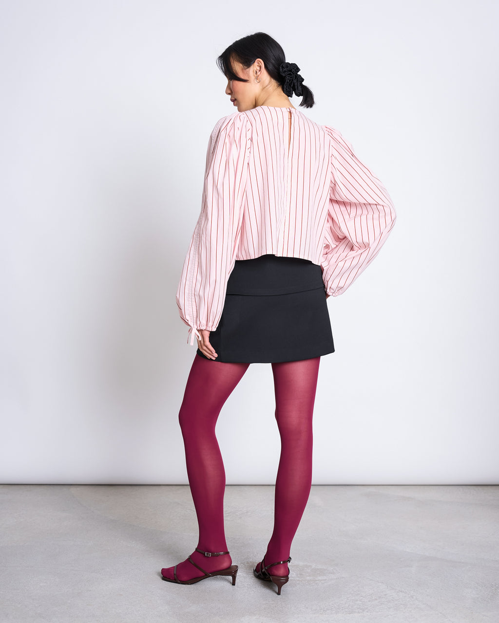 PUFFY SLEEVE BLOUSE NIBS PALE PINK STRIPED GOTS Blouse jan-n-june 10