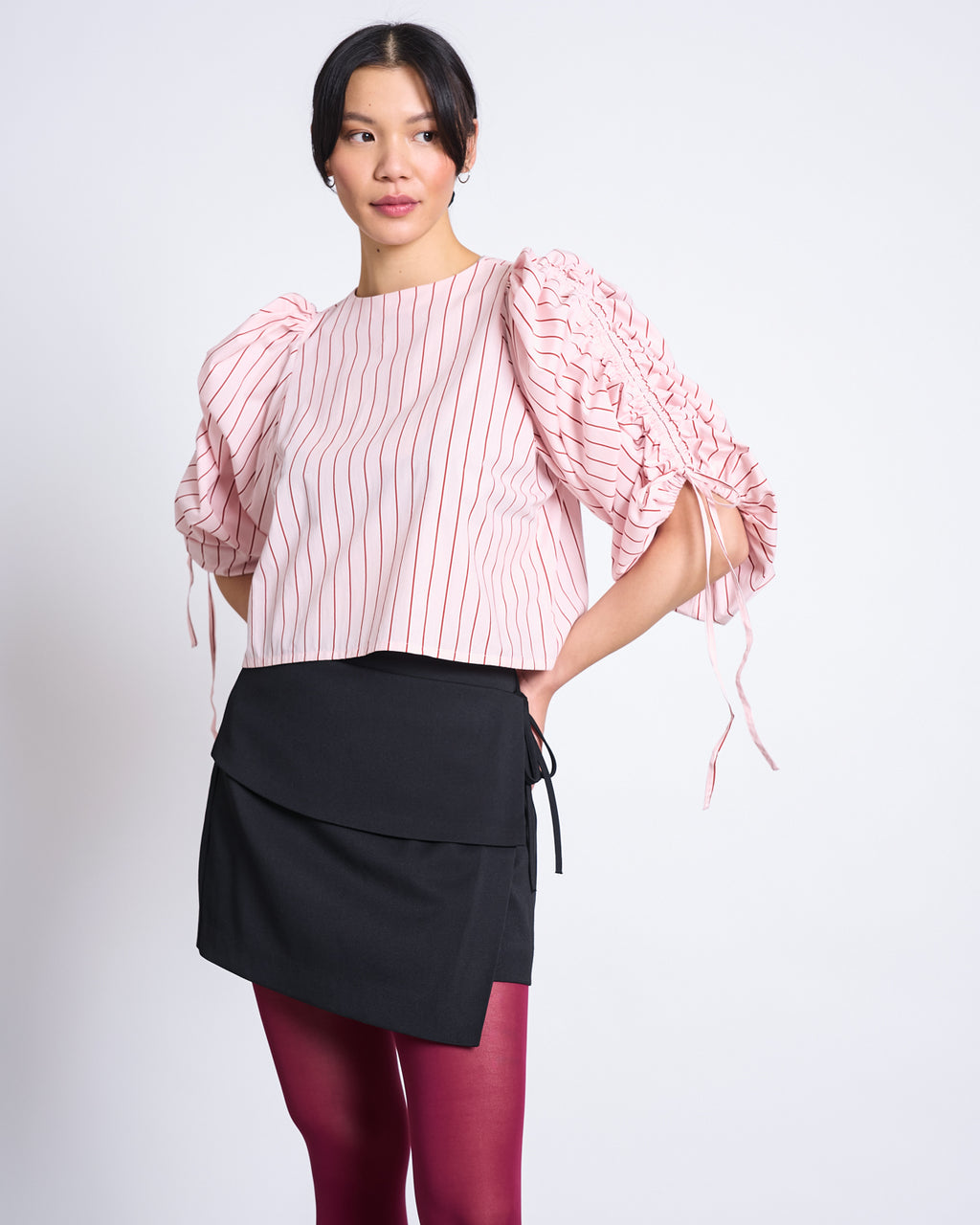 PUFFY SLEEVE BLOUSE NIBS PALE PINK STRIPED GOTS Blouse jan-n-june 9