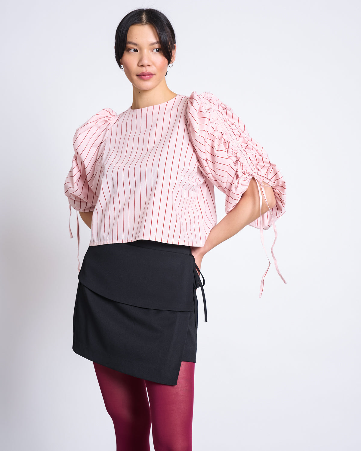 PUFFY SLEEVE BLOUSE NIBS PALE PINK STRIPED GOTS Blouse jan-n-june 9