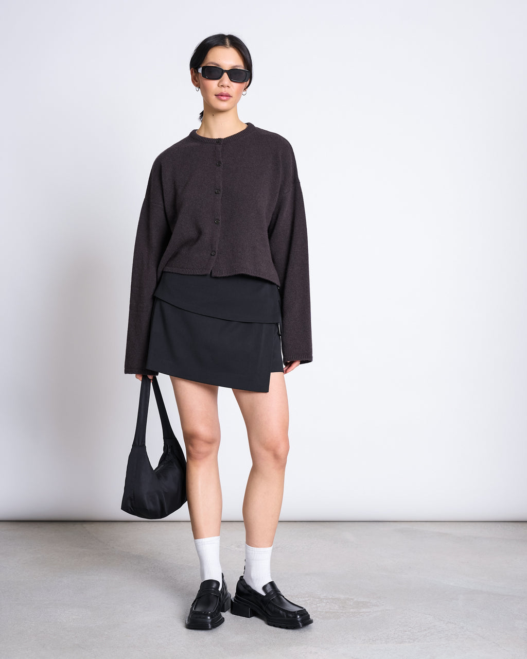 MINI WRAP SKIRT BRUNE BLACK Skirt jan-n-june 1