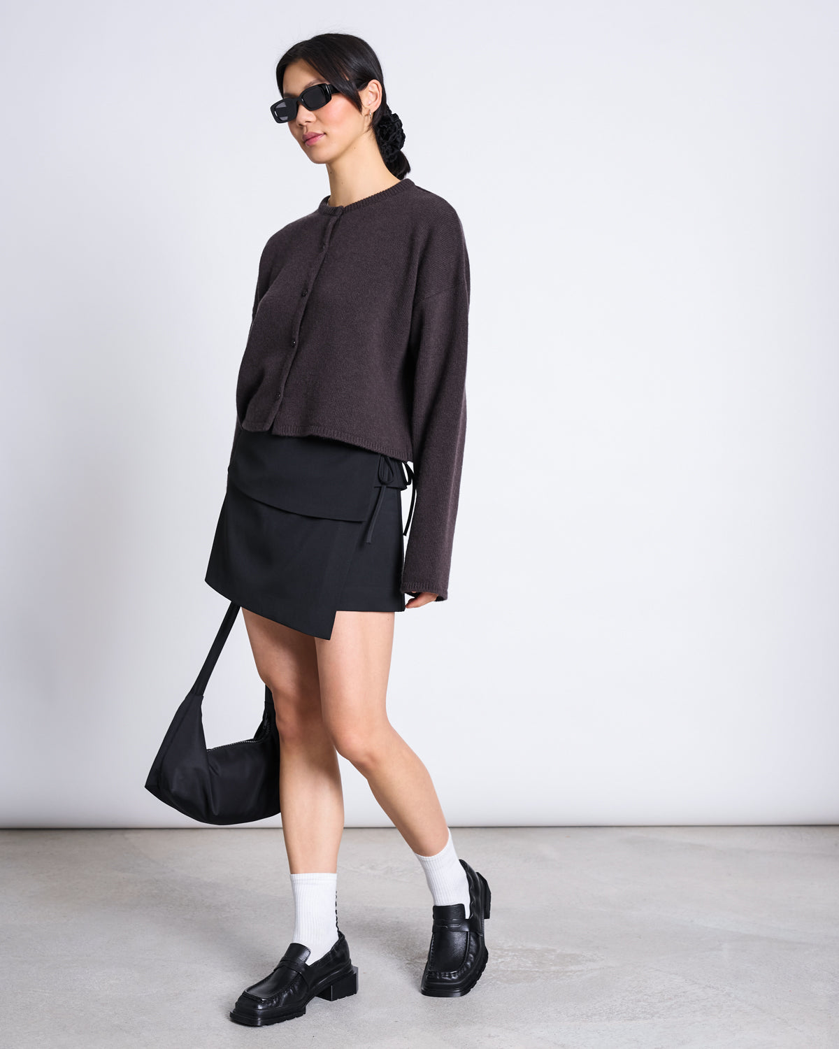 MINI WRAP SKIRT BRUNE BLACK Skirt jan-n-june 2