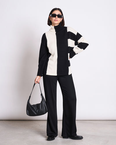 TURTLENECK ALTIN OFFWHITE/BLACK GOTS