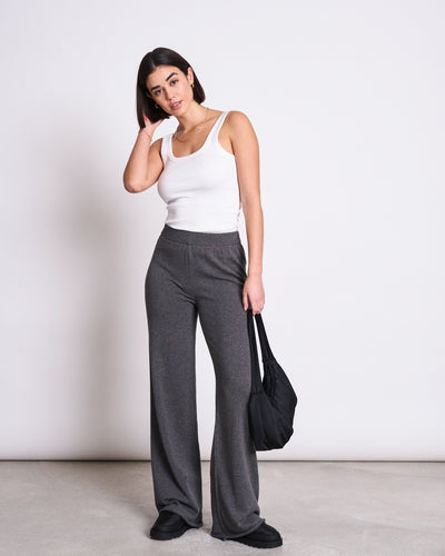 KNIT PANTS ANA DARK GREY GOTS