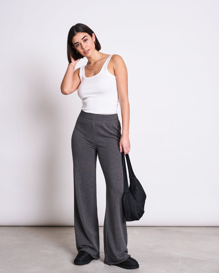 KNIT PANTS ANA DARK GREY GOTS – JAN 'N JUNE
