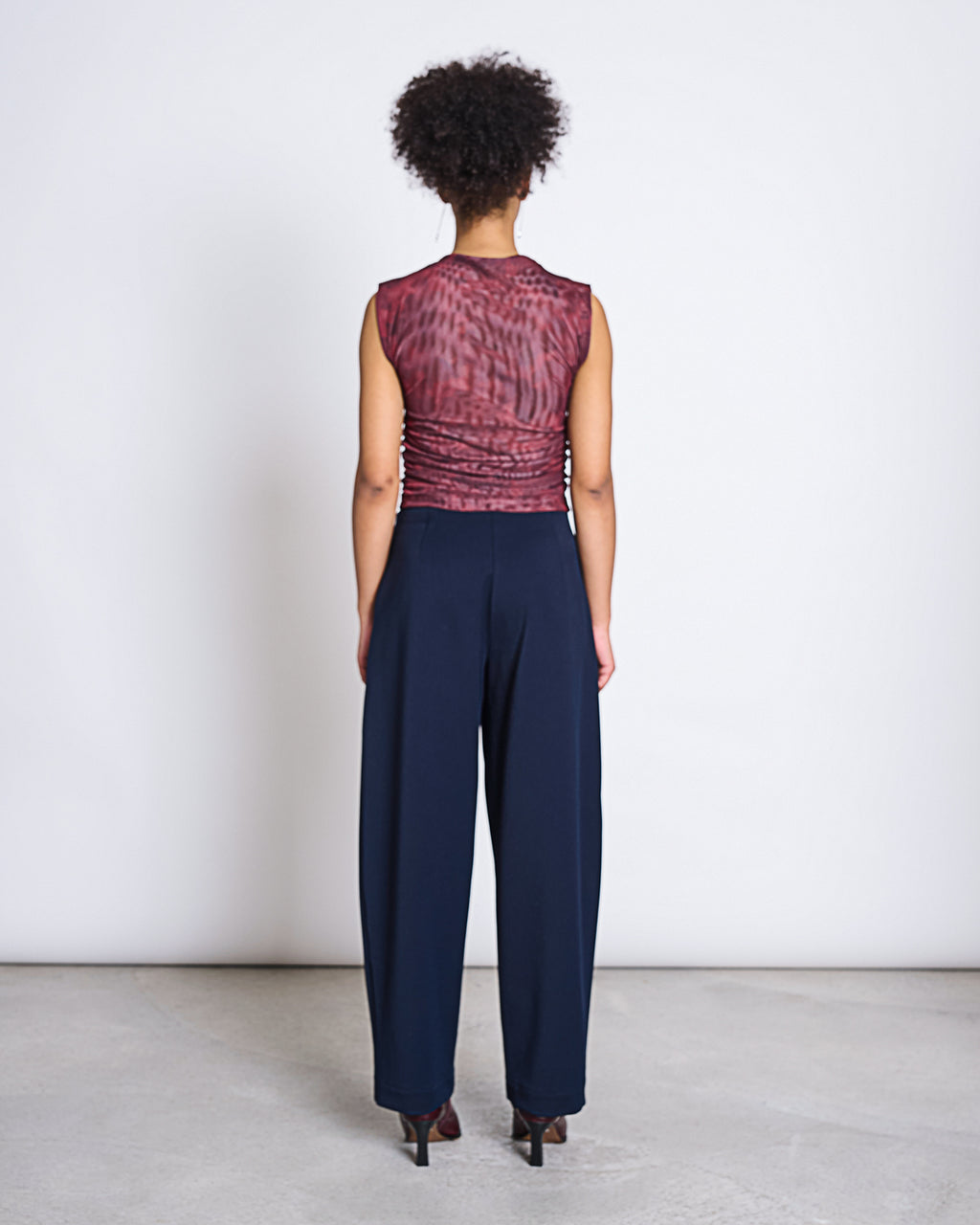 RUFFLE MESH TOP LAGUNA CARMINE CURL T-shirt jan-n-june 3