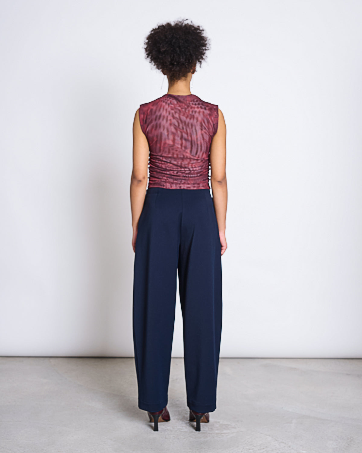 RUFFLE MESH TOP LAGUNA CARMINE CURL T-shirt jan-n-june 3