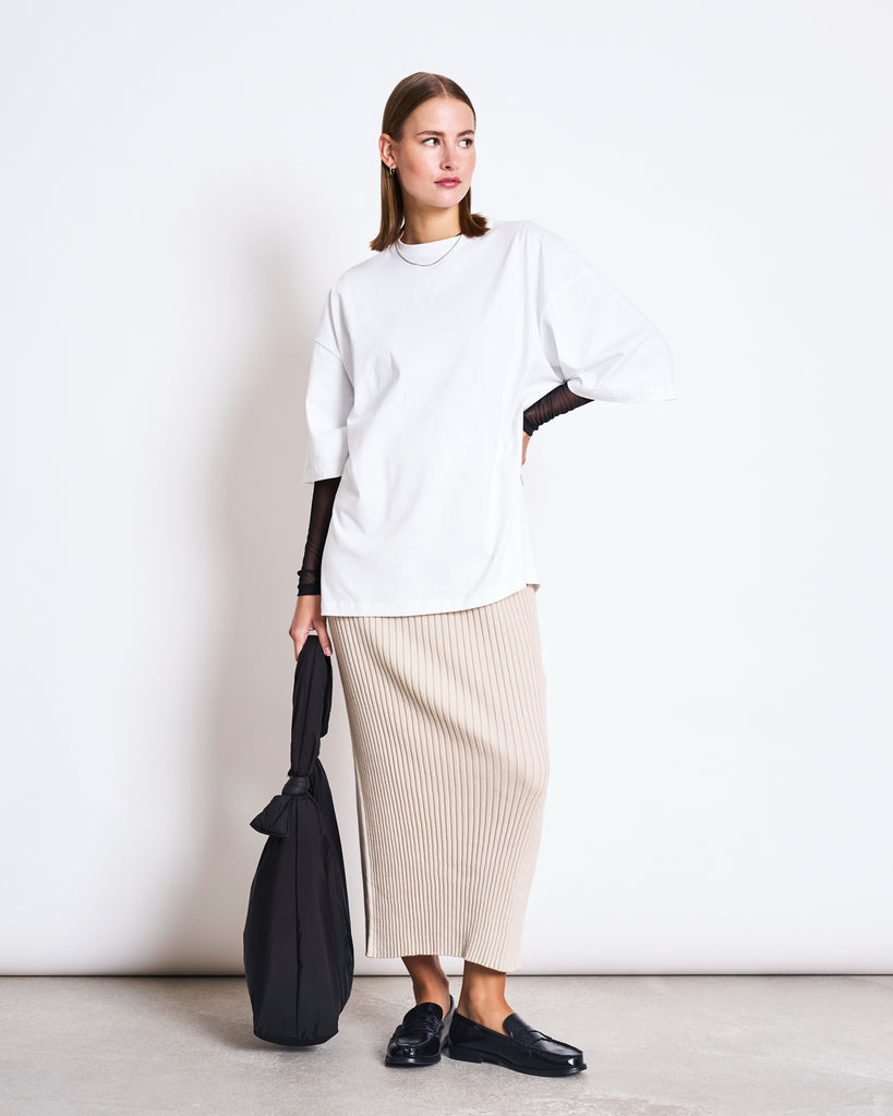 MIDI KNIT SKIRT EBBA IVORY GOTS – JAN 'N JUNE