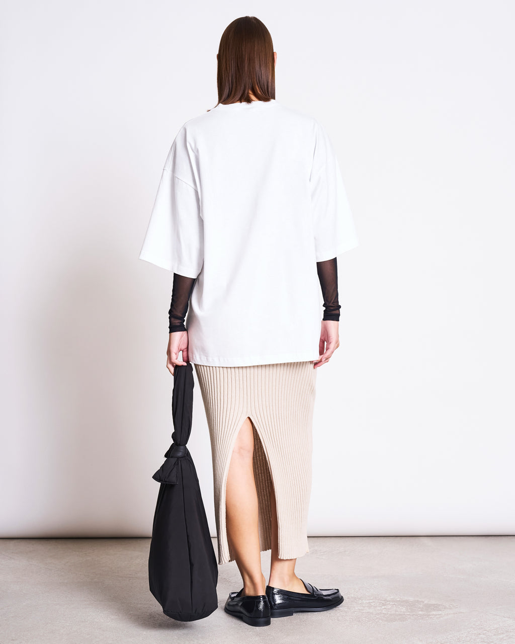 MIDI KNIT SKIRT EBBA IVORY GOTS