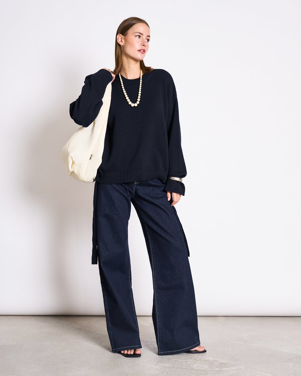 TIE SWEATER CAPER NIGHTFALL GOTS