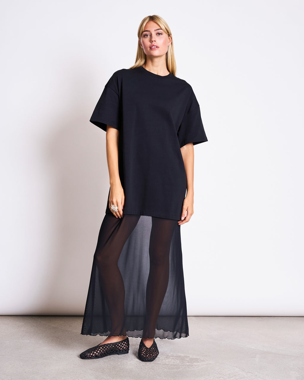 MESH JERSEY DRESS LACERTA BLACK Dress jan-n-june 2