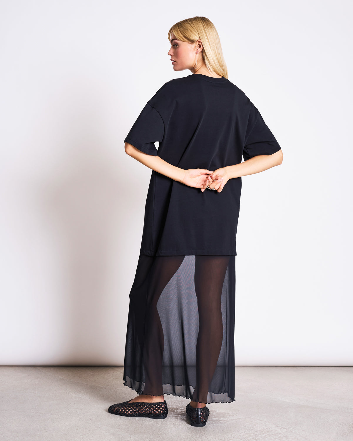 MESH JERSEY DRESS LACERTA BLACK Dress jan-n-june 3
