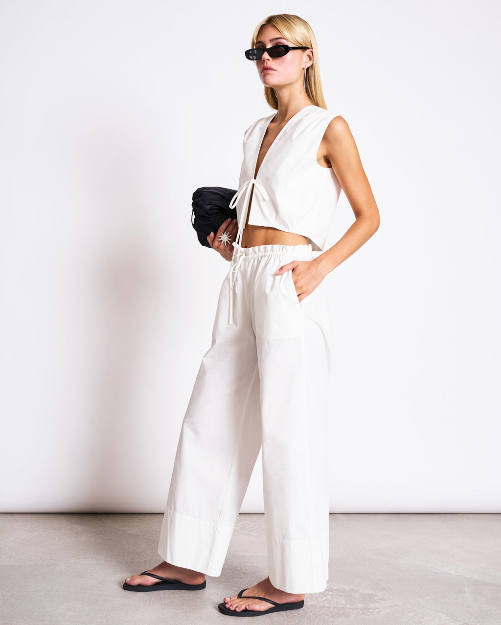 COTTON TIE TOP STROGET WHITE T-shirt jan-n-june 3