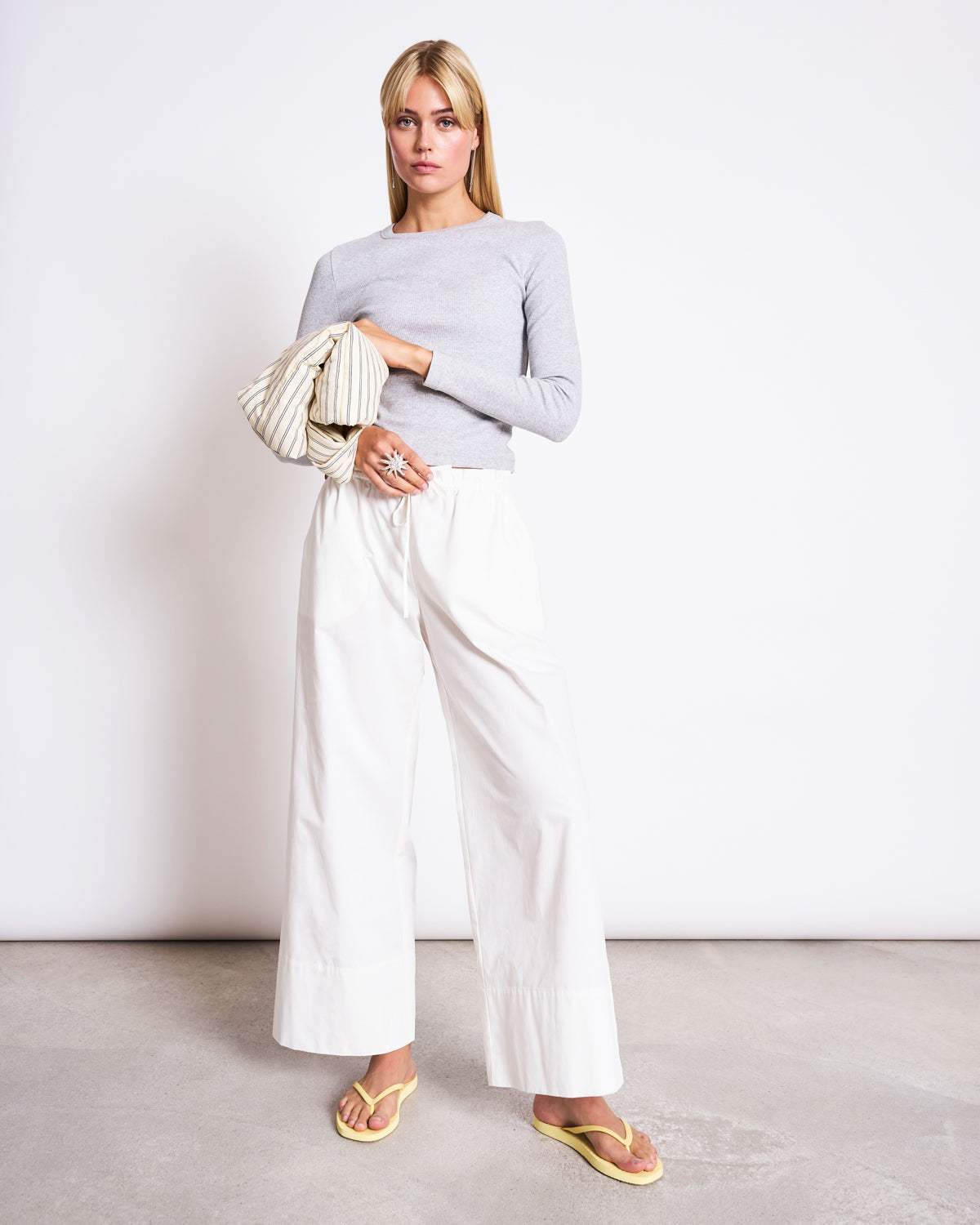 DRAWSTRING WIDE PANTS KIVA WHITE Pants jan-n-june 11
