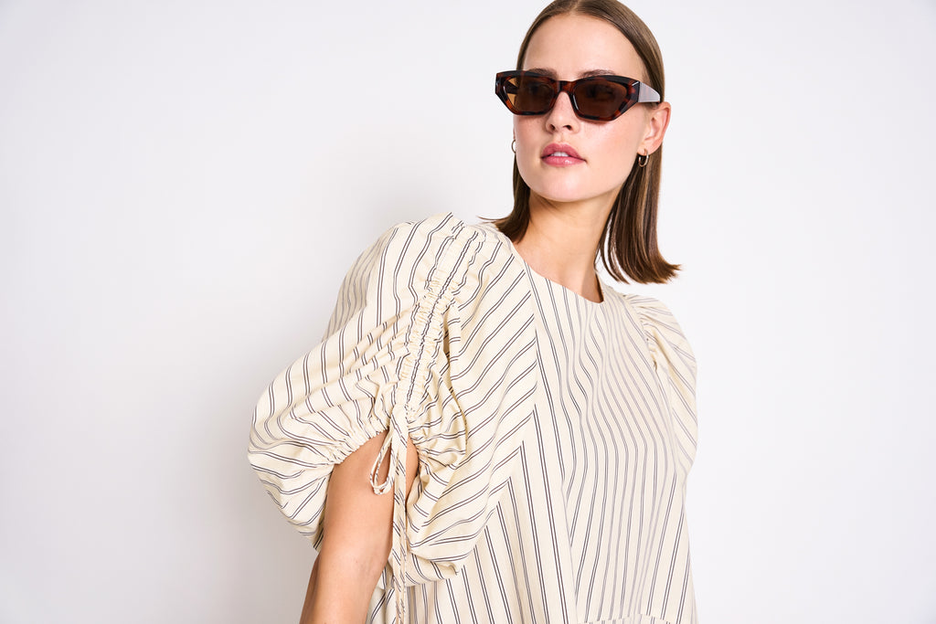 COTTON MINI DRESS MALUS BUTTERMILK STRIPED Dress jan-n-june 2