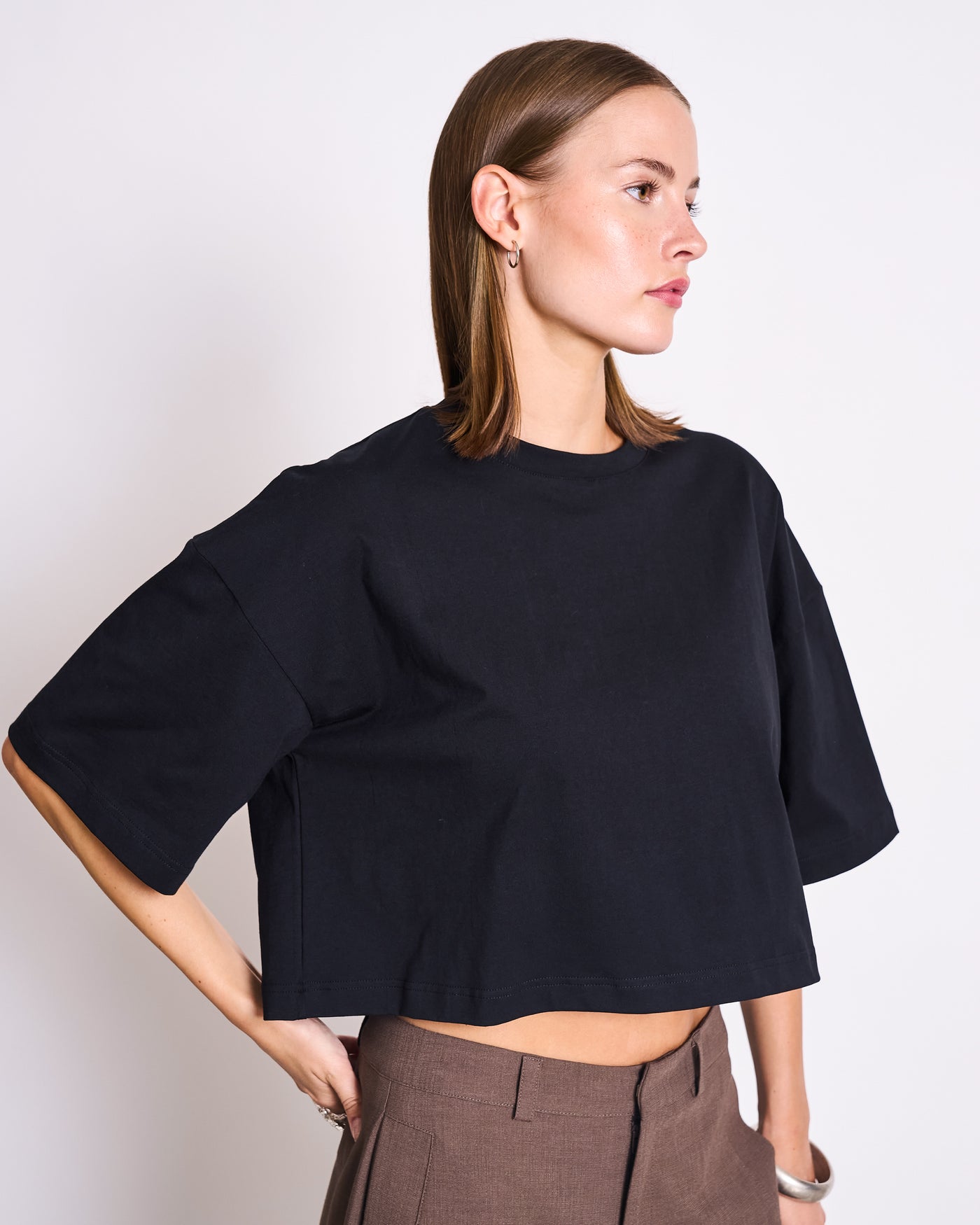 CROPPED BOXY SHIRT LUPA BLACK