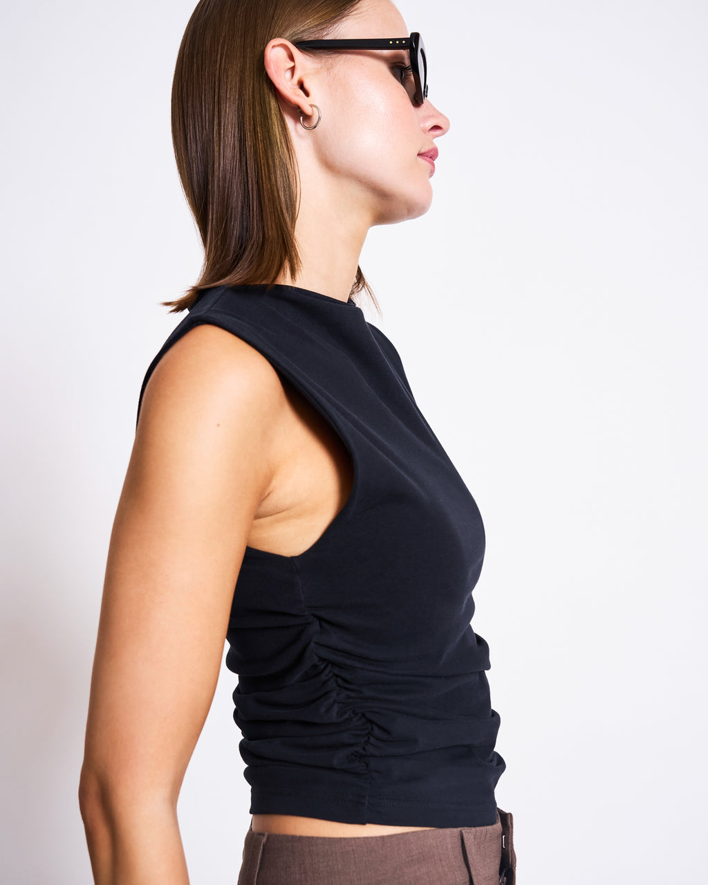 RUFFLE TOP RAFO BLACK GOTS