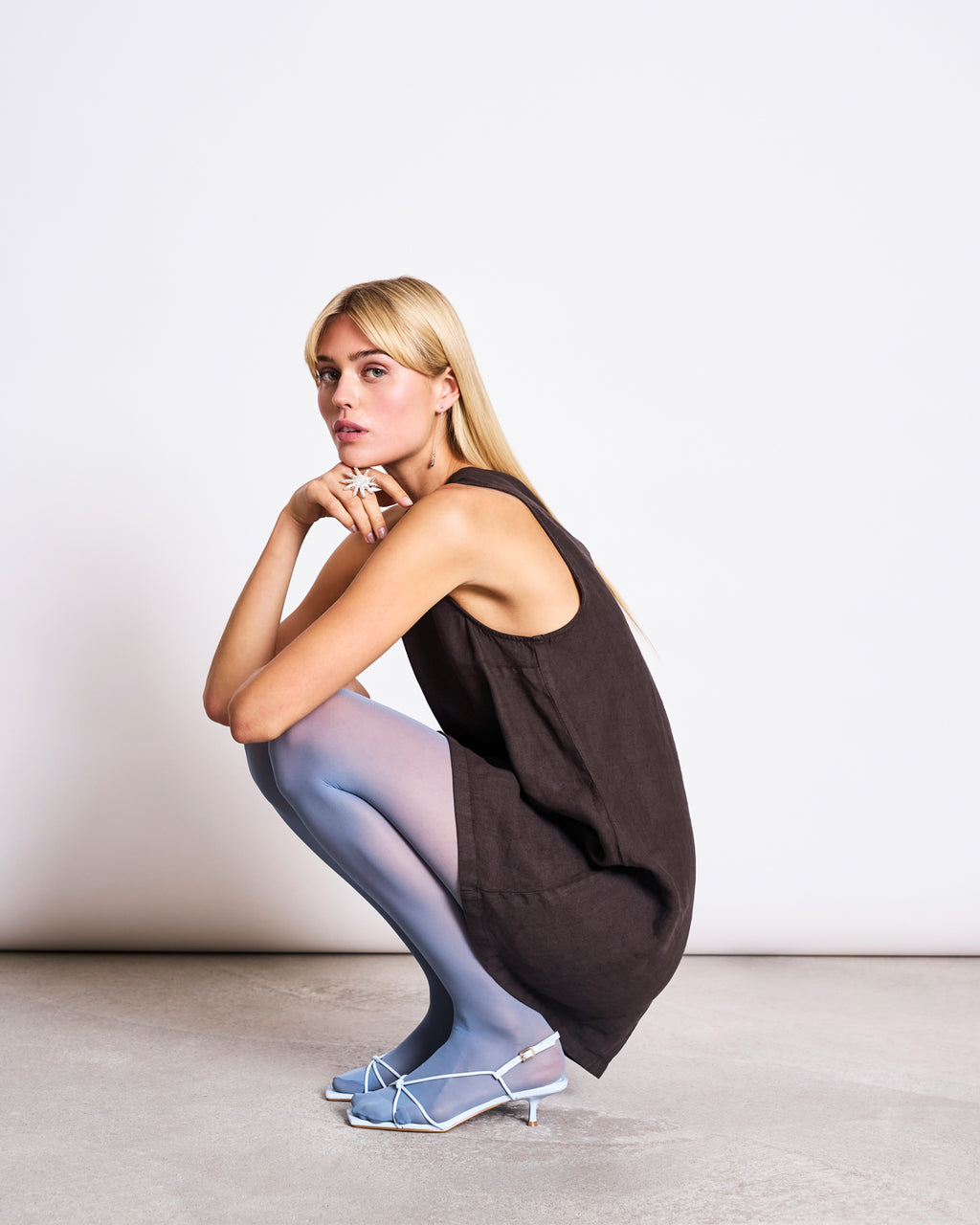 LINEN MINI DRESS SALVIA MUD Dress jan-n-june 4