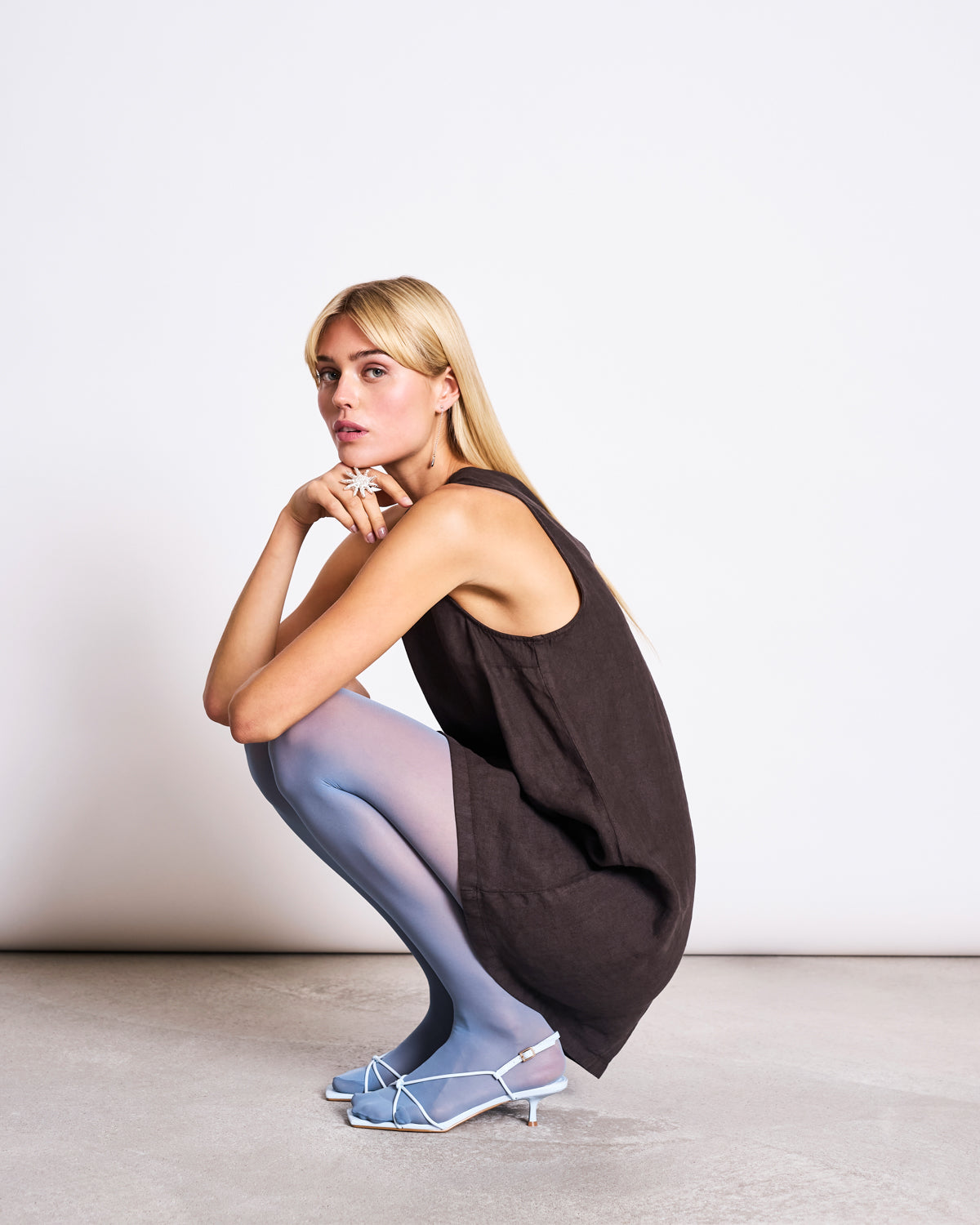 LINEN MINI DRESS SALVIA MUD Dress jan-n-june 4