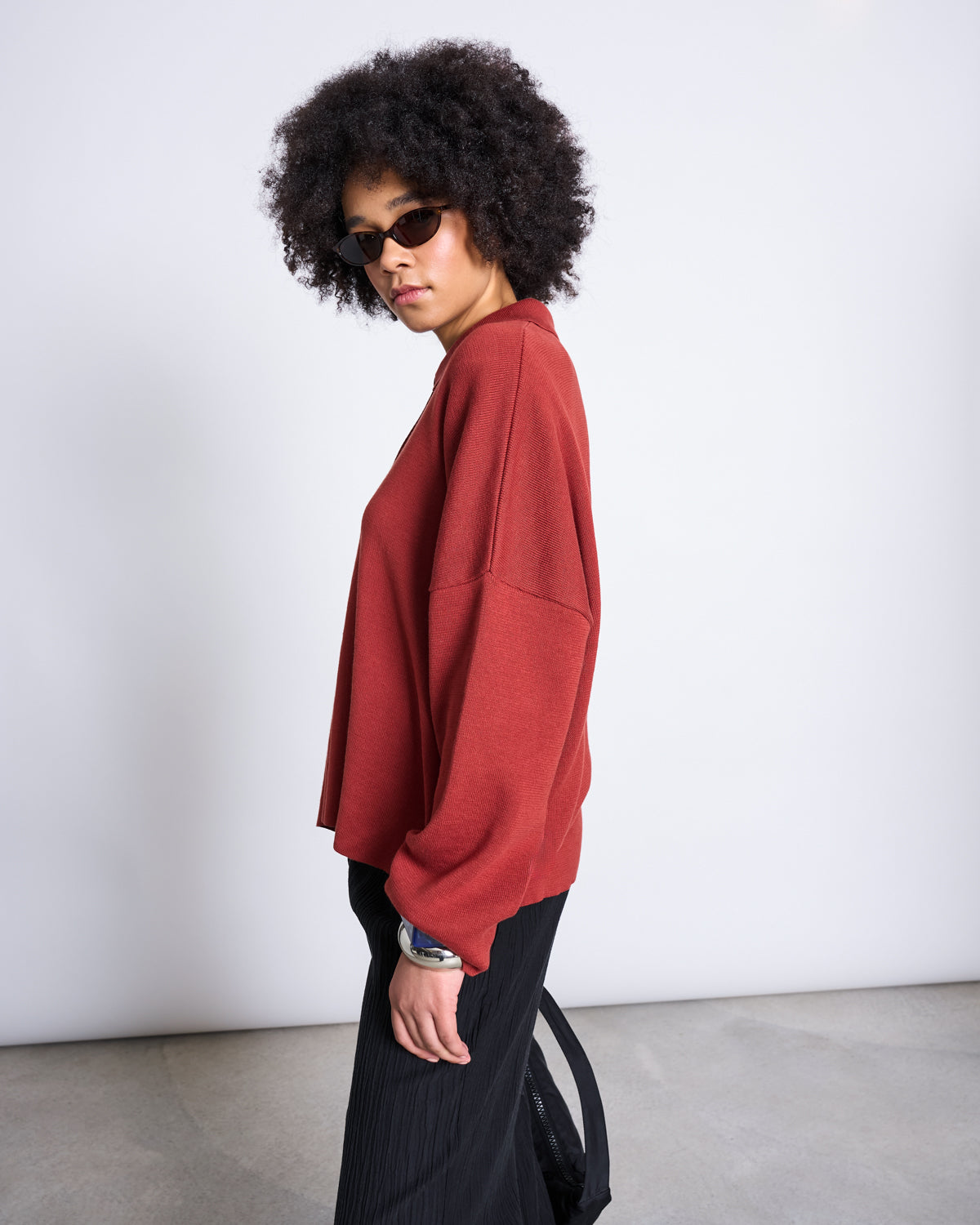 CARDIGAN ANJO MID RED GOTS