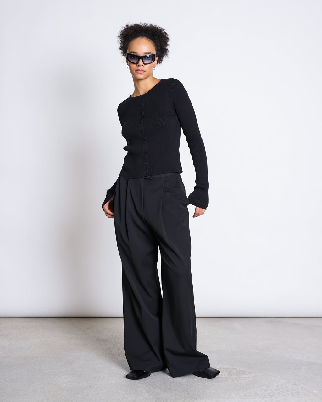 CREWNECK CARDIGAN GLIMT BLACK GOTS