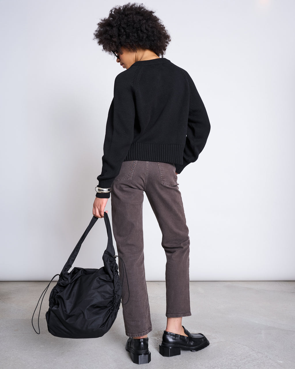 RELAXED CREWNECK CARDIGAN SIVIA BLACK GOTS Cardigan jan-n-june 4