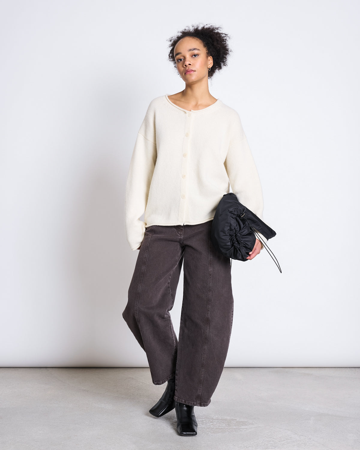 OVERSIZED WOOL CARDIGAN TINCO OFFWHITE GOTS