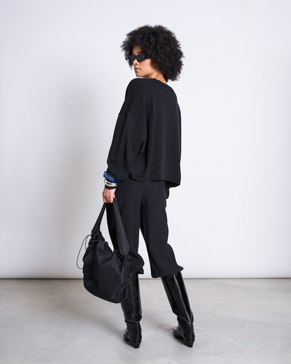 LOOSE TIE CARDIGAN ZEA BLACK GOTS Cardigan jan-n-june 4
