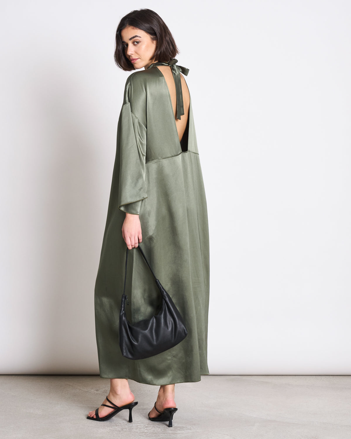 MAXI SATIN DRESS NIEBLA SEA SPRAY