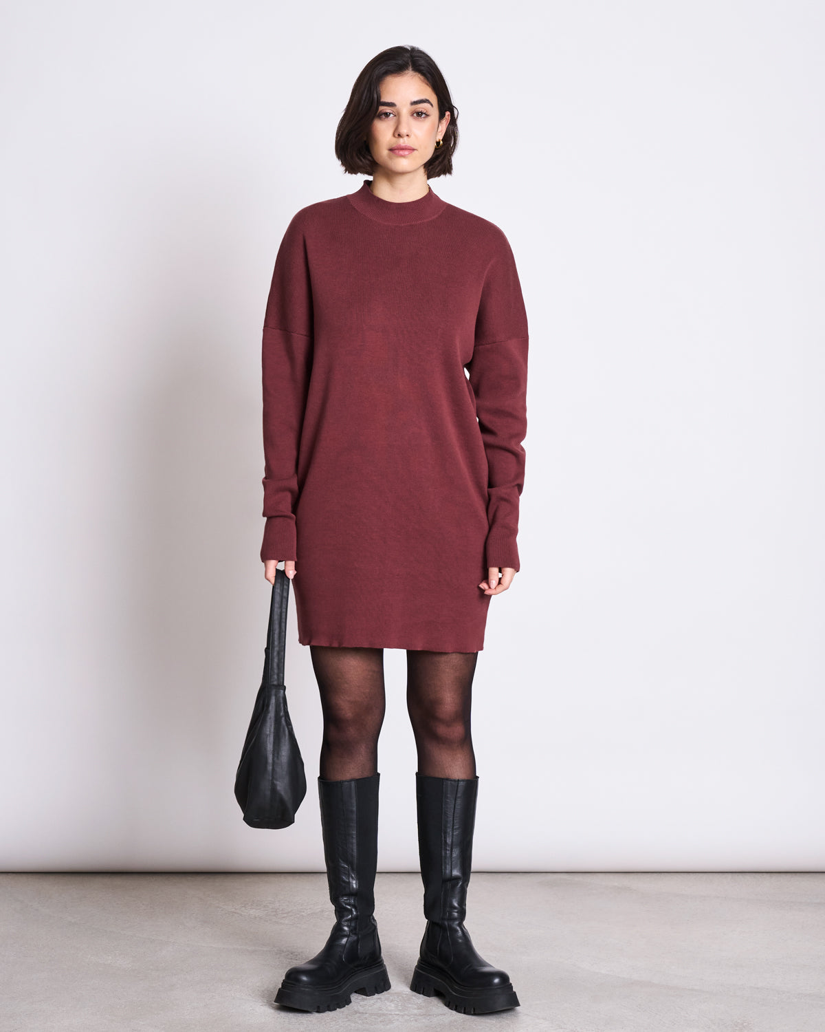 KNIT DRESS NUNA INTENSE RUST GOTS