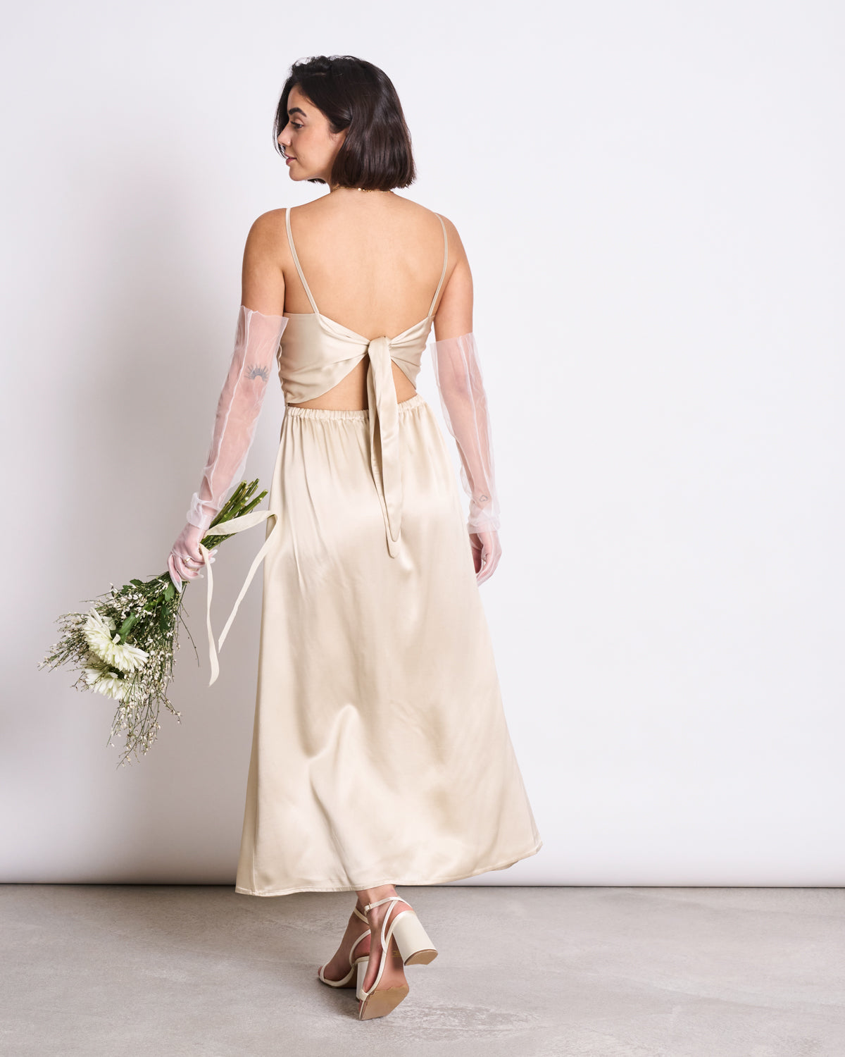 BOW DRESS IVORY