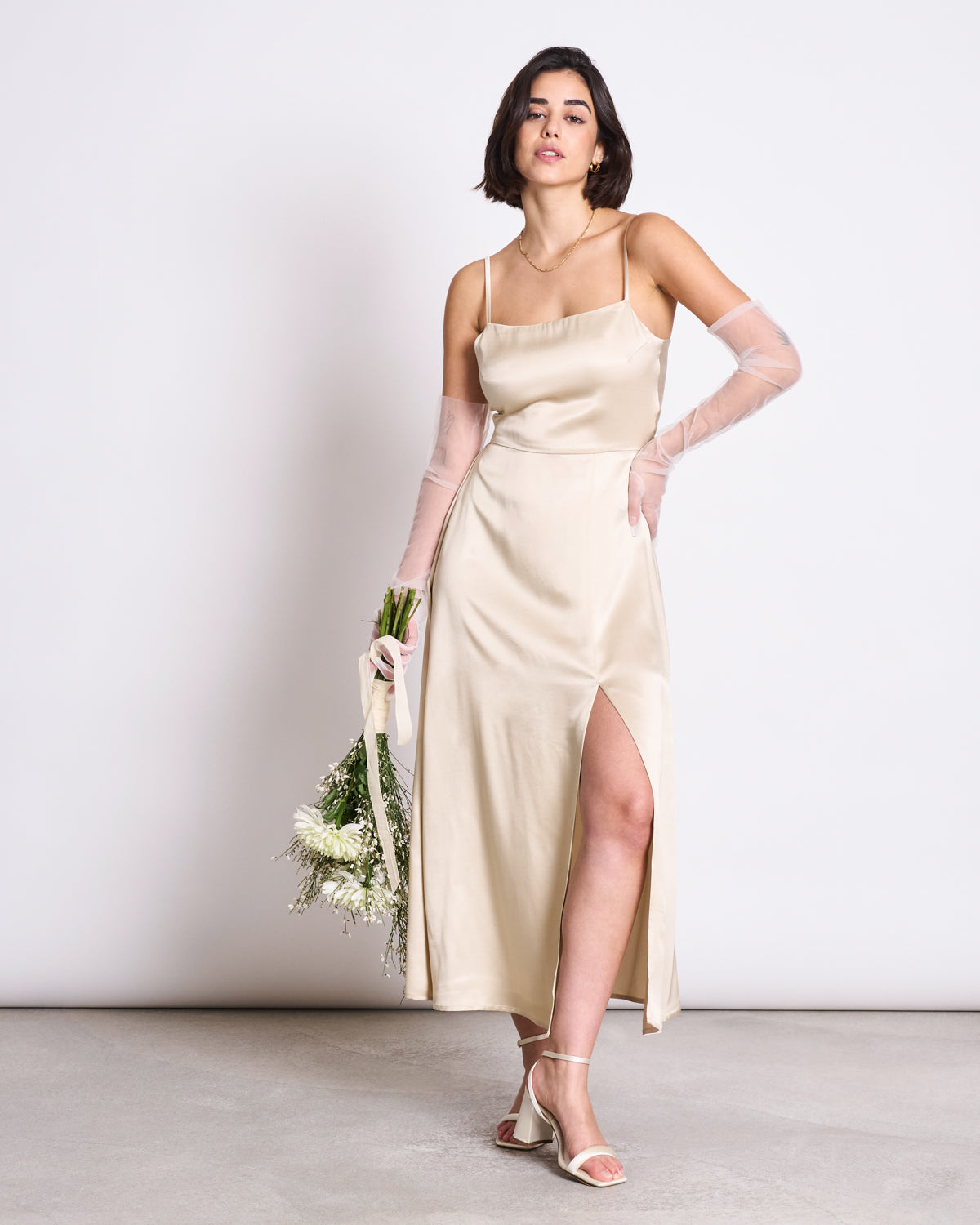 BOW DRESS IVORY