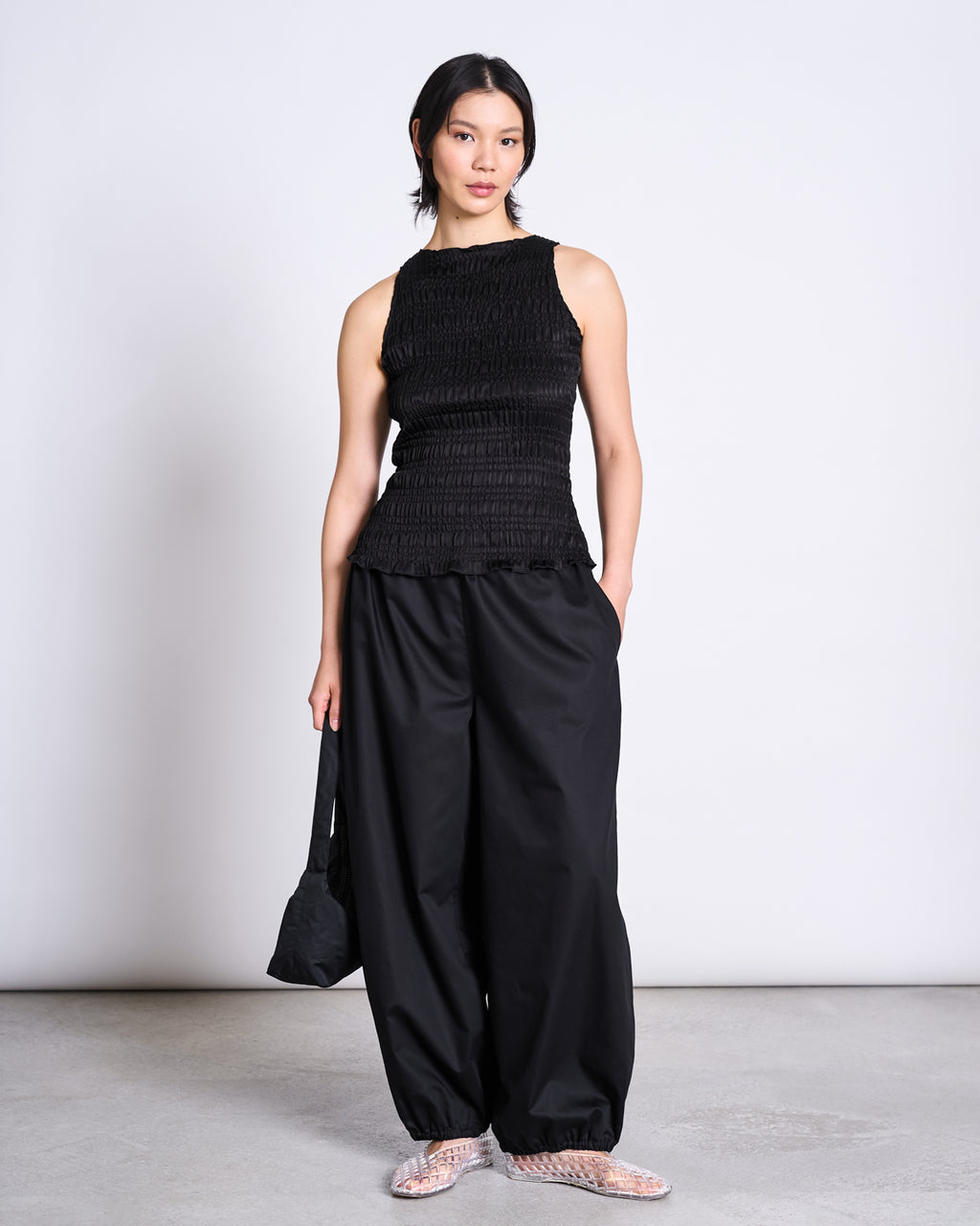 SMOCKED TANK TOP TARIS BLACK T-shirt jan-n-june 2