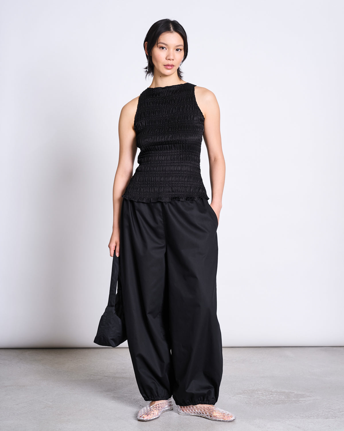 SMOCKED TANK TOP TARIS BLACK T-shirt jan-n-june 2