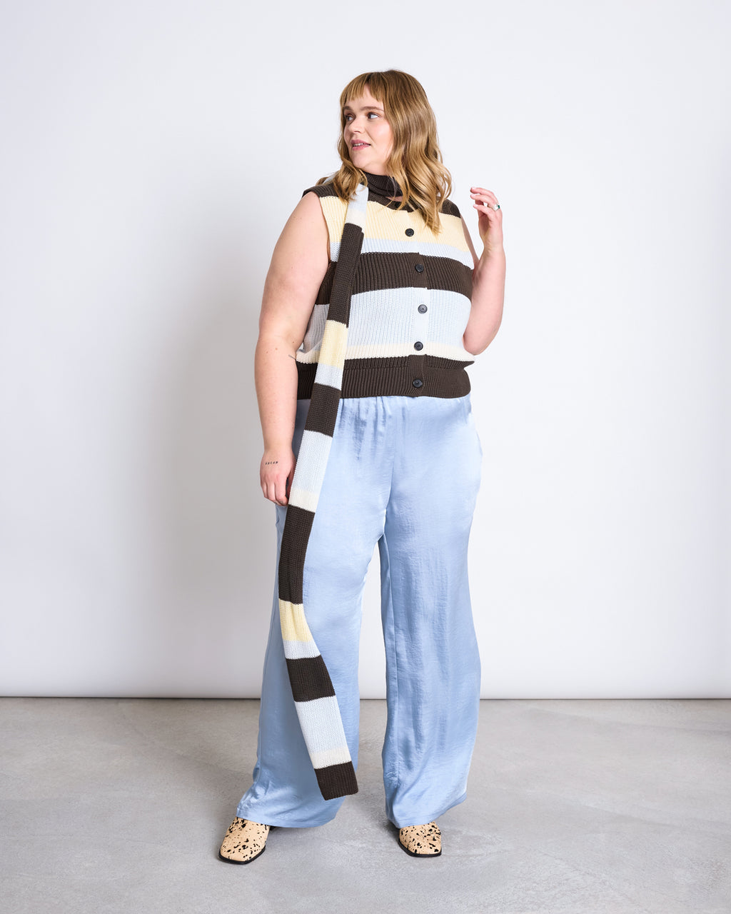FLOWY WIDE PANTS NALI MID BLUE Pants jan-n-june 2