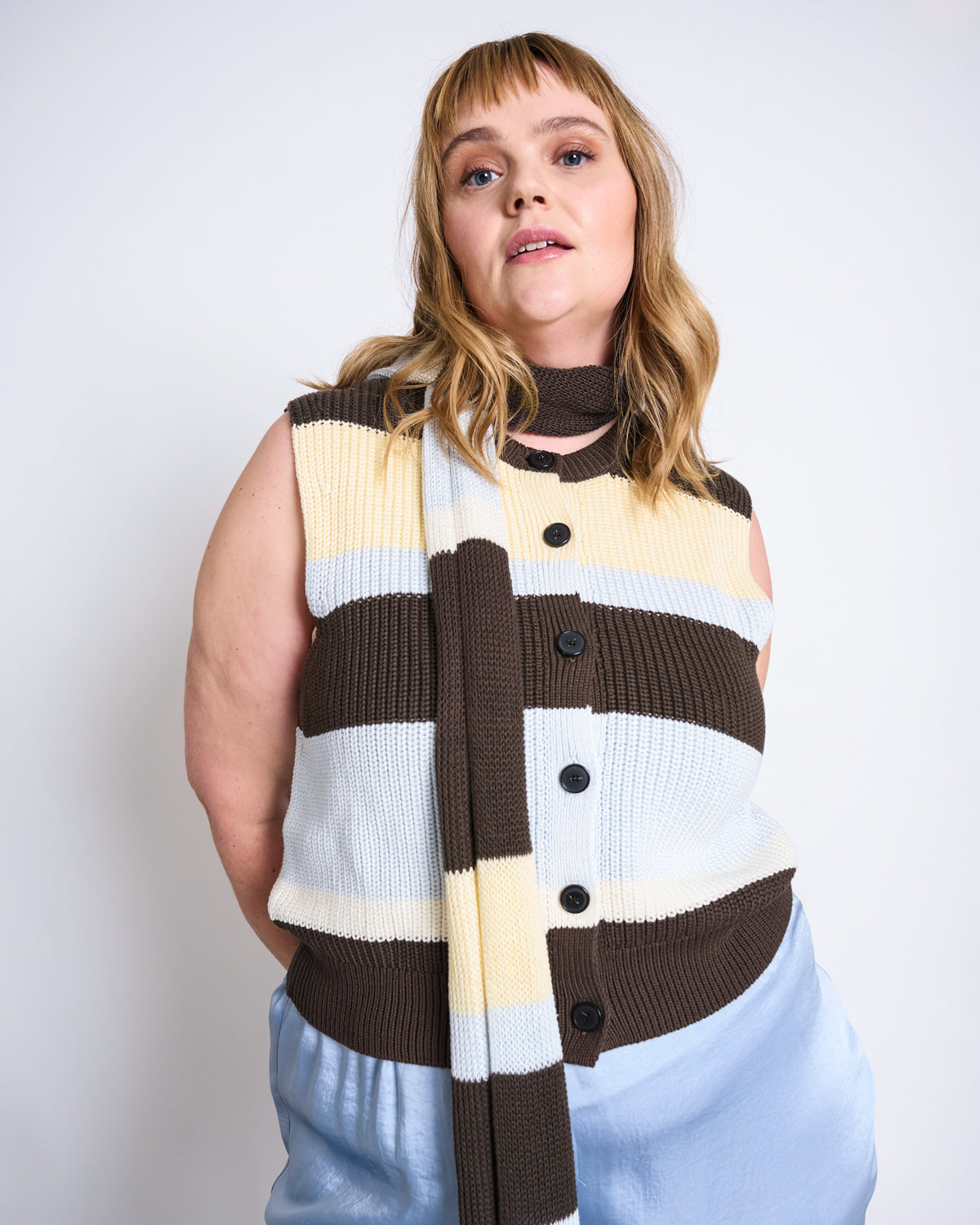 KNIT VEST FRI STRIPED MULTICOLOR GOTS Cardigan jan-n-june 1